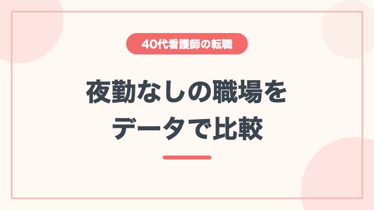 看護師 40代 転職 高給与 職場比較
