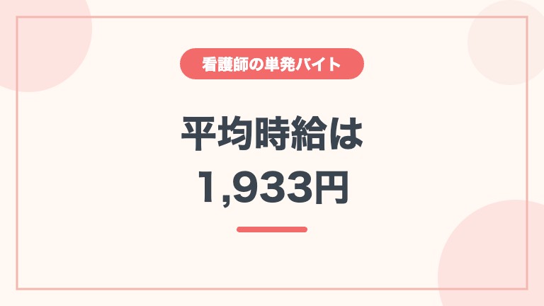 看護師 単発バイト 給料 平均時給