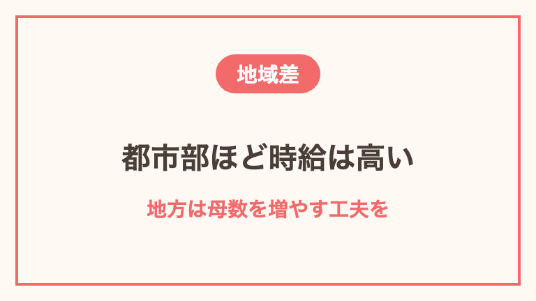 単発バイトの時給の地域差